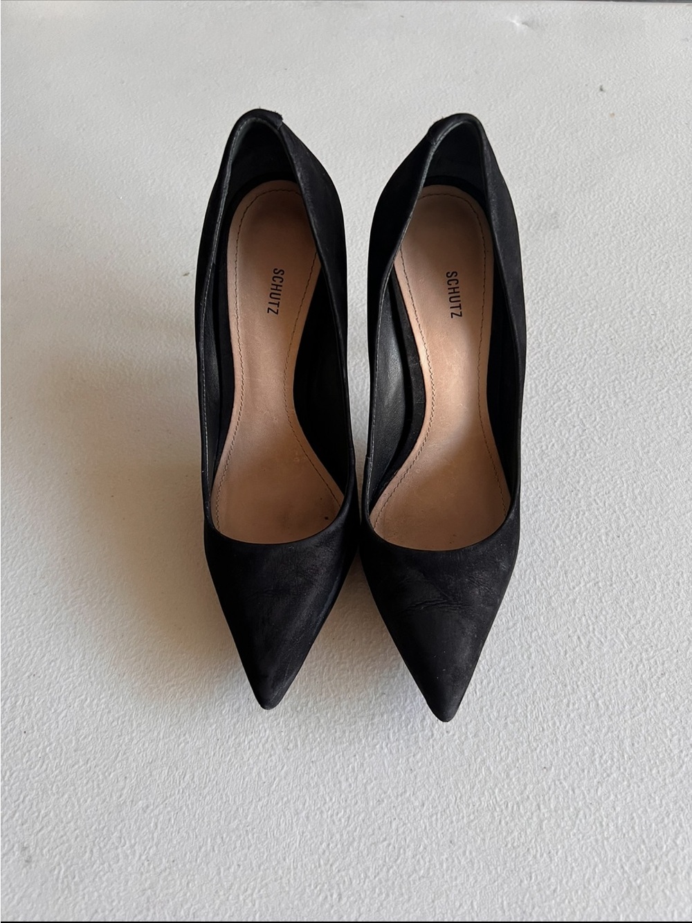 SCHUTZ Black Pointed Toe Pumps
